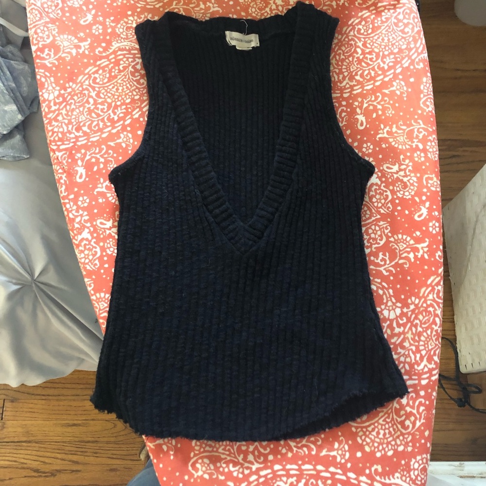 BOGO FREE Thick knit deep V cropped tank top